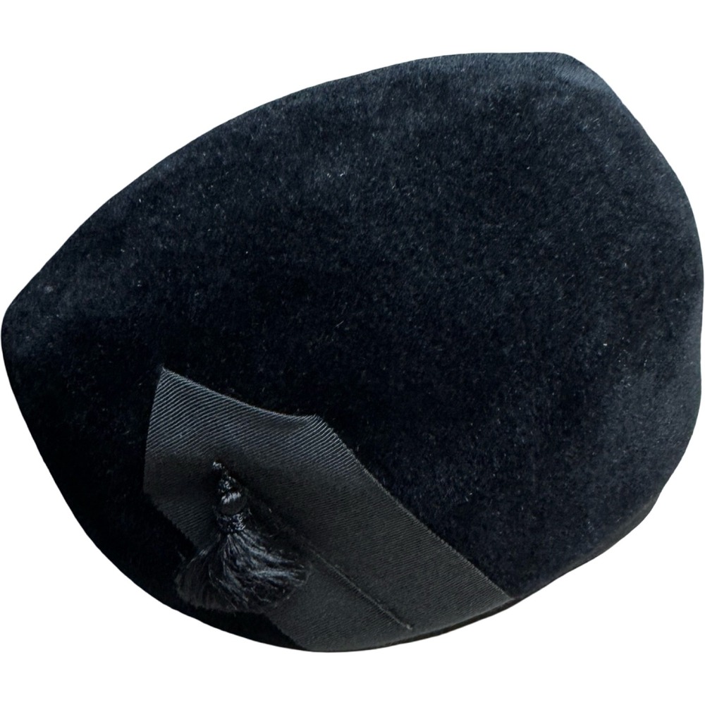 Mr. John Empress Pillbox Hat Womens OS Black Vintage Felt Mirolour Italy Box